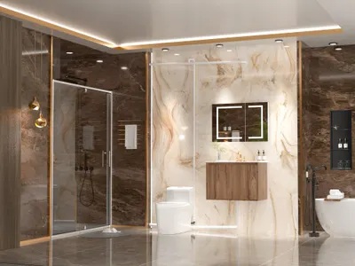 Shenzhen Cangyu Technology Co., Ltd. — Simple Project | Urban Stillness Bathroom - Sharp Inner Corners & 36X24 Inch / One Piece / 44-48"W x71"H in Matt Black