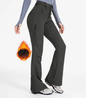 Moosehill — Women's Snow Ski Fleece lined Pants - SnowVenture W051 - Dark Grey / 10 / Regular-31 inch
