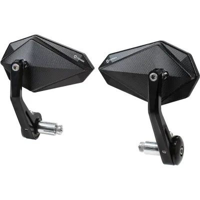 FENRIR — FENRIR EMARK CNC Aluminum Alloy Cafe Racer Black Motorcycle Bar End Mirrors Side Handlebar Mirror For Super Sport Naked Street Bike Cruiser Scooter