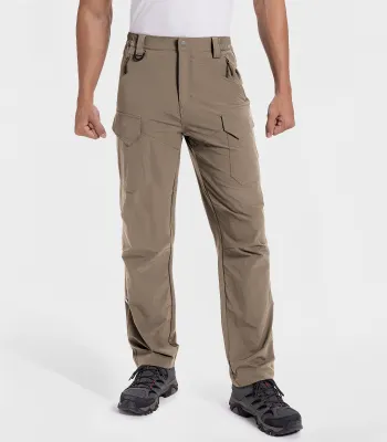 Moosehill — Men's Hiking Pants Lightweight Quick Dry - HikerFlex M045 - Dark Khaki / 38 / 32 in