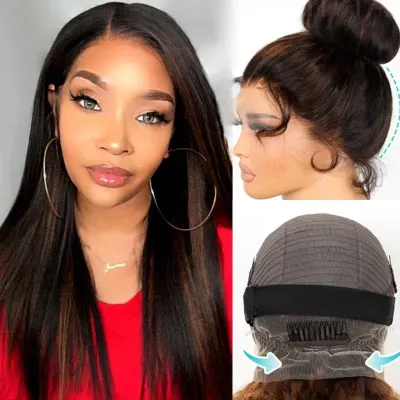 Ashimary Hair — Highlight Straight Invisi Strap Cozy Snug Fit 360 Skin Lace Pre Everthing 360 Lace Frontal Glueless Human Hair Wig