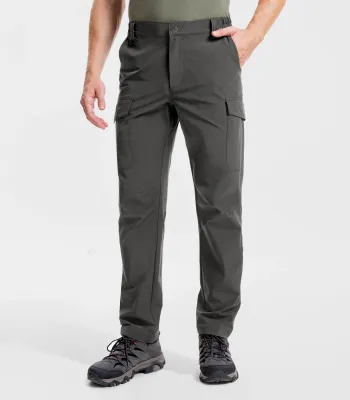 Moosehill — Men's Hiking Cargo Pants Waterproof Quick Dry 7 Pockets - HikerFlex M034 - Dark Grey / 38