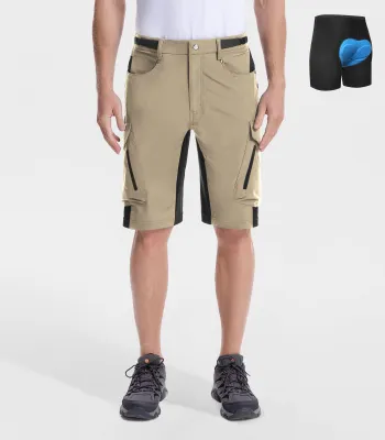 Moosehill — Men's Mountain Bike Shorts Baggy Quick Dry Lightweight - CycleAir M006 - Fossil / S