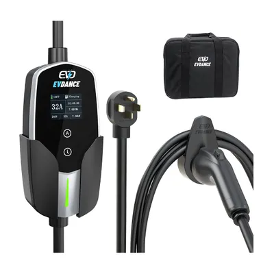 EVDANCE — EVDANCE Level 1-2 J1772 Portable EV Charger | 16A–40A - Silver 32A (14-50) / Plug & Play