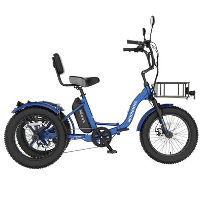 mooncool — FT1 Fat Tire Electric Trike - Navy Blue