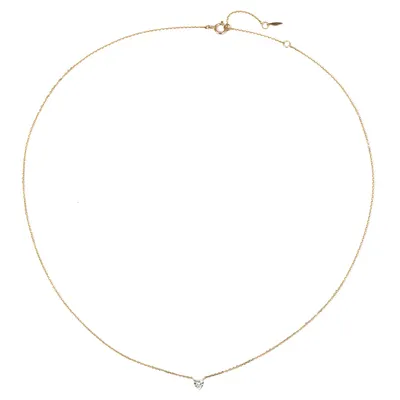Hey Happiness — Devotion Diamond Heart Pendant Necklace 14K Gold - Gold / Small Heart