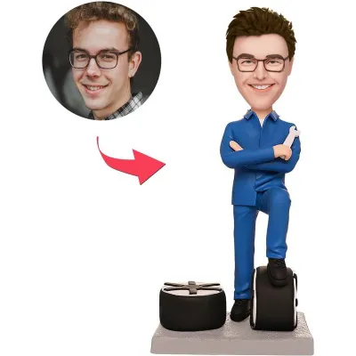 Giftlab — Personalized Auto Repairman Bobblehead With Engraved Text Gifts for Him