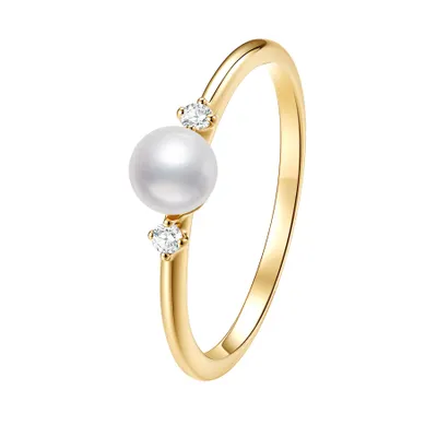 Hey Happiness — New Beginnings Pearl Ring 14K Gold - Gold / EU 59 | US 9