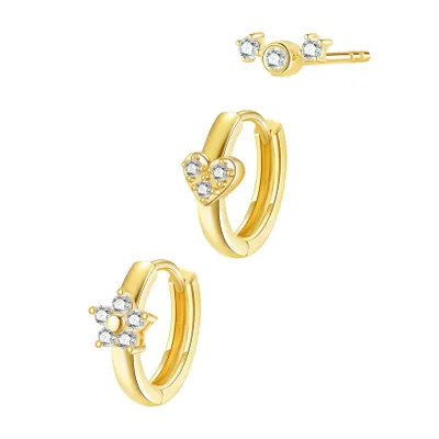 Hey Happiness — Bond Earring Set Solid Gold - Gold / Pair