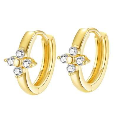 Hey Happiness — Luck Huggie Hoop Earrings 14K Gold - Gold / Single