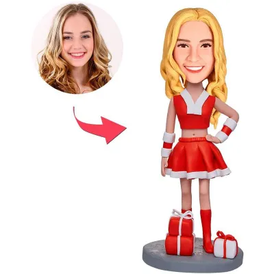 Giftlab — Personalized Sexy Christmas Woman Bobblehead With Text Gifts For Him