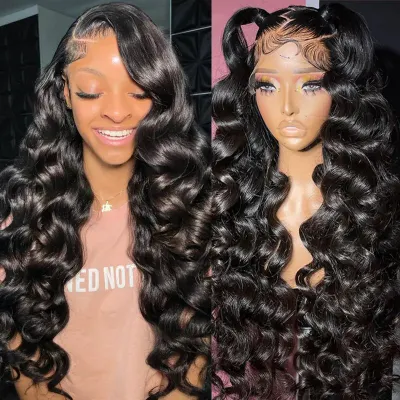 Ashimary Hair — Ashimary Loose Wave 13x4 13x6 Lace Frontal Wig 180% 250% Density Brazilian Virgin Human Hair Wig