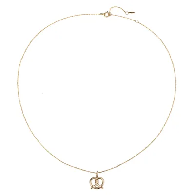 Hey Happiness — Playful Pretzel Pendant Necklace 14K Gold - Gold