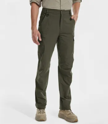 Moosehill — Men's Hiking Pants Lightweight Quick Dry - HikerFlex M047 - Army Green / 34 / 32 in