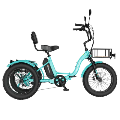 mooncool — FT1 Fat Tire Electric Trike - Cyan Green