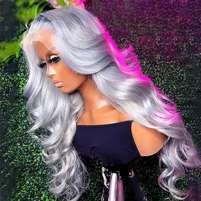 Ashimary Hair — Grey Lace Front Wig Transparent Lace Body Wave Wig Ashimary Human Hair