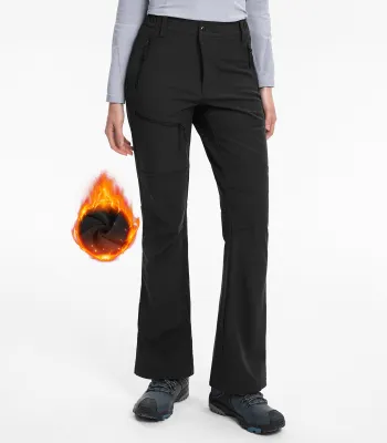 Moosehill — Women's Snow Ski Flare Hiking Pants - SnowVenture W021 - Black / 6/S / Regular 31 inch