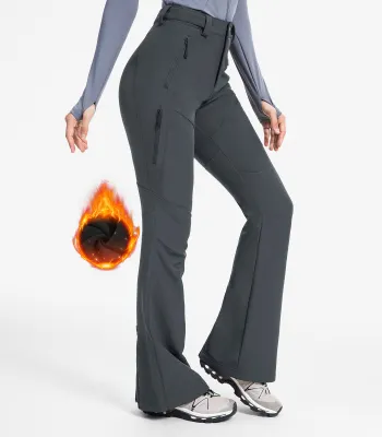 Moosehill — Women's Snow Ski Fleece lined Pants - SnowVenture W051 - Grey / 10 / Regular-31 inch